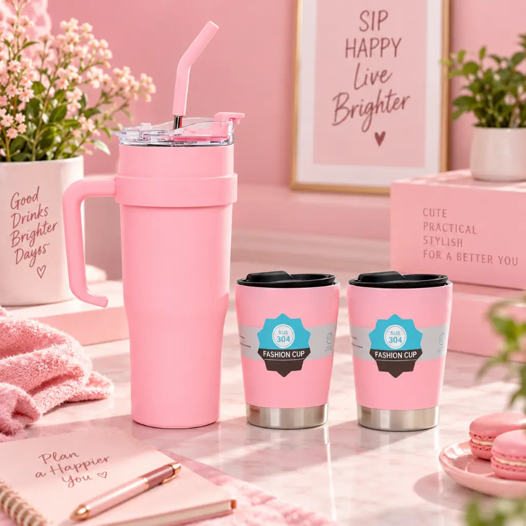 Pink Stainless Steel Insulated Water Jug & 2-Piece Travel Tumbler Set